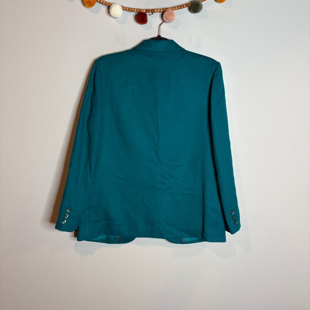 Vintage vtg teal blue wool blazer jacket - Picture 5 of 5